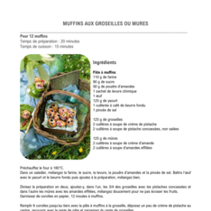 Muffins aux groseilles ou mûres