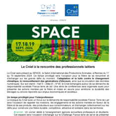 Infopresse - Space 2024 : le Cniel à la rencontre des professionnels laitiers