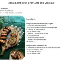 Croque-monsieur à partager - 2 versions