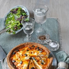 Flan potiron et patate douce et chèvre frais
