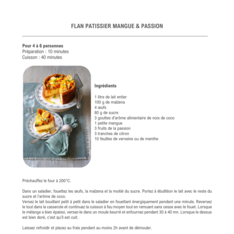 Flan pâtissier mangue et passion