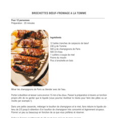 Brochettes bœuf-fromage à la tomme