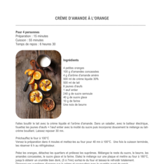Crème d'amande à l'orange
