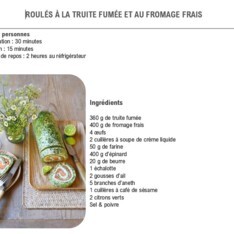 Roulé à la truite fumée et au fromage frais
