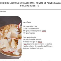 Carpaccio Laguiole et céleri rave