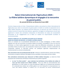 CP - SIA 2025 - La filière laitière dynamique et engagée à la rencontre du grand public.