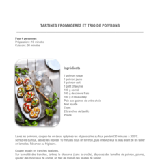 Tartines fromagères et trio de poivrons