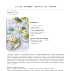 Glace au concombre et sa chantilly à la menthe