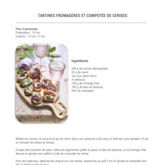 Tartines fromagères et compotée de cerises