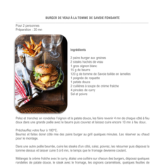 Burger de veau à la tomme de Savoie fondante