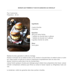 Burger aux pommes – Ganaches chocolat et vanille
