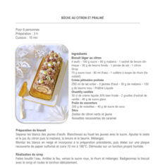 Bûche au citron et praliné