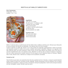 Risotto au lait vanillé et abricots secs