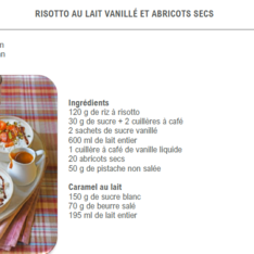 Risotto au lait  vanillé et abricots secs