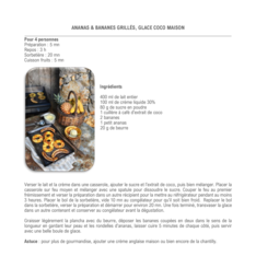 Ananas & bananes grillés, glace coco maison