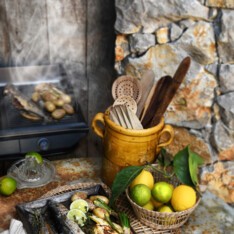 Maquereaux grillés, duo de sauces yaourt et légumes