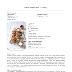 Cookies-cups et crème au chocolat
