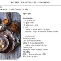 Raviolis tout chocolat et cœur fondant