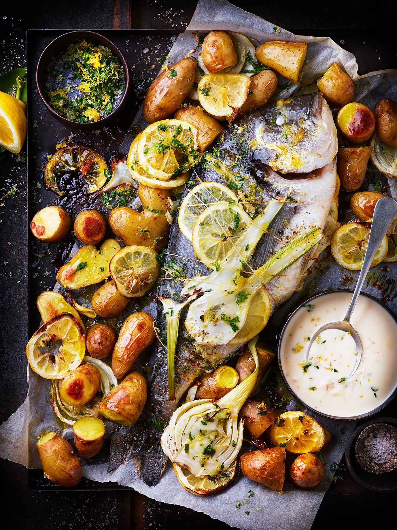 Daurades au citron et sa sauce onctueuse
