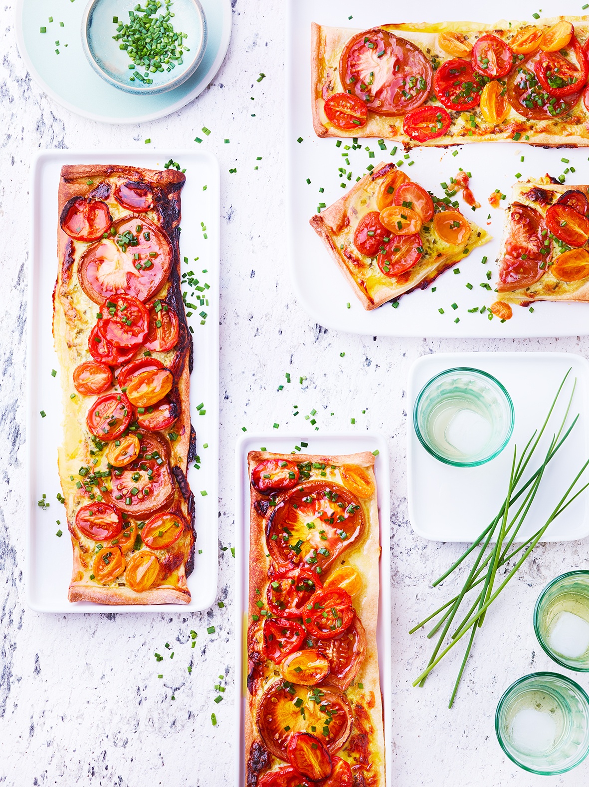 Tartes fines au yaourt et tomates