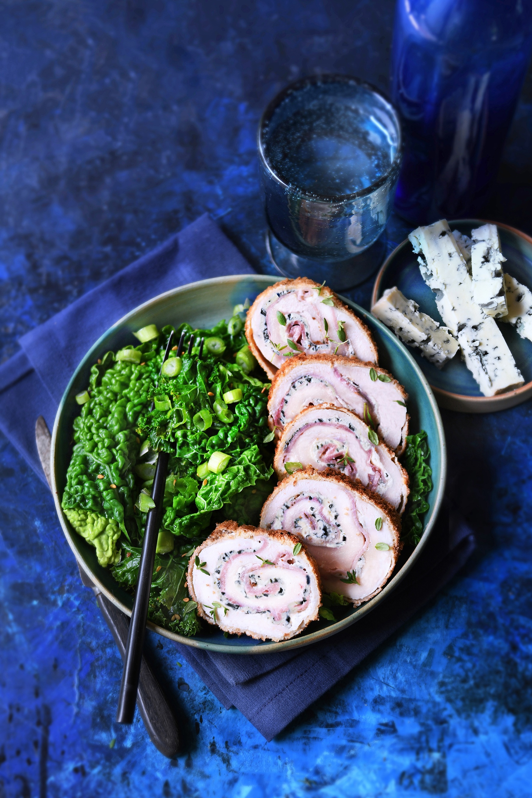 Cordon bleu roulé au bleu d'Auvergne