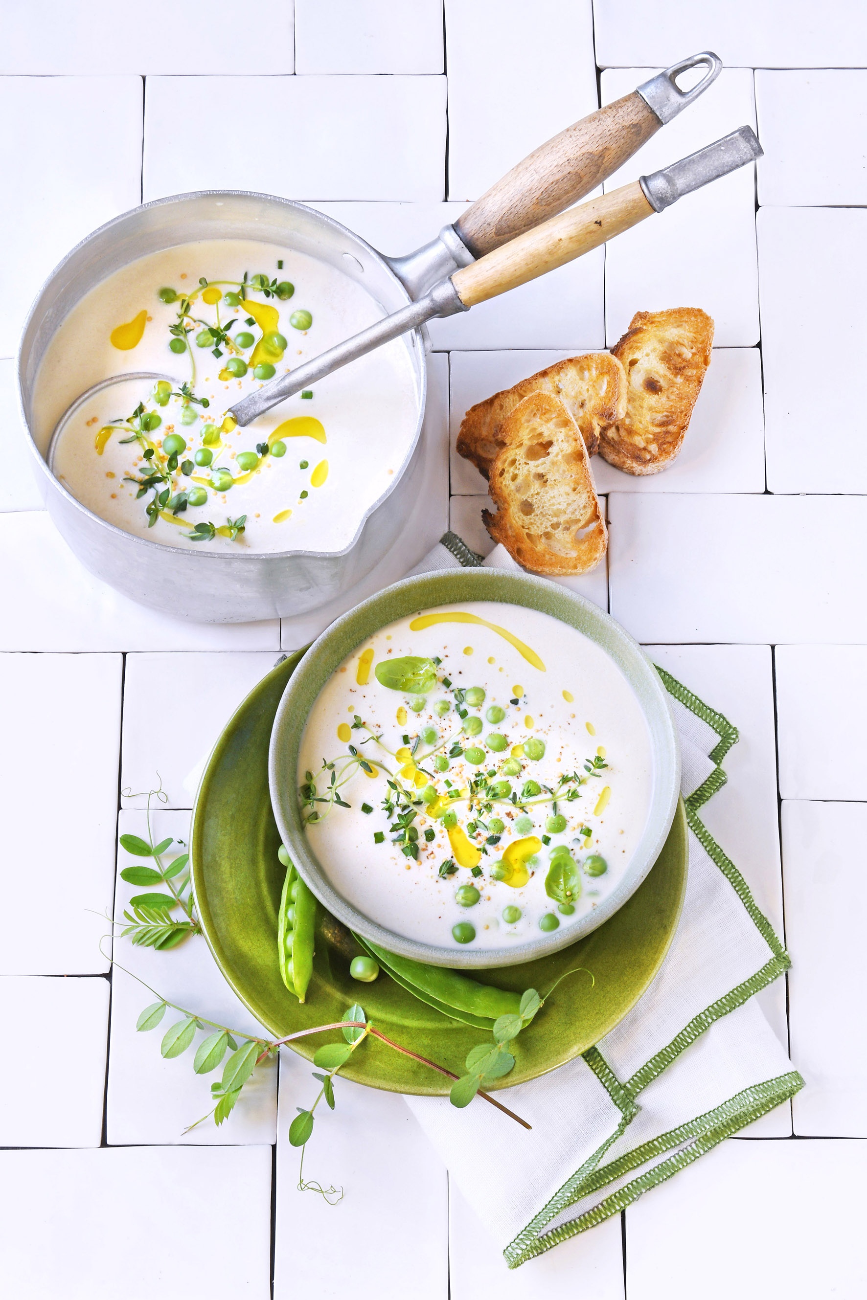 Soupe de lait et petit pois