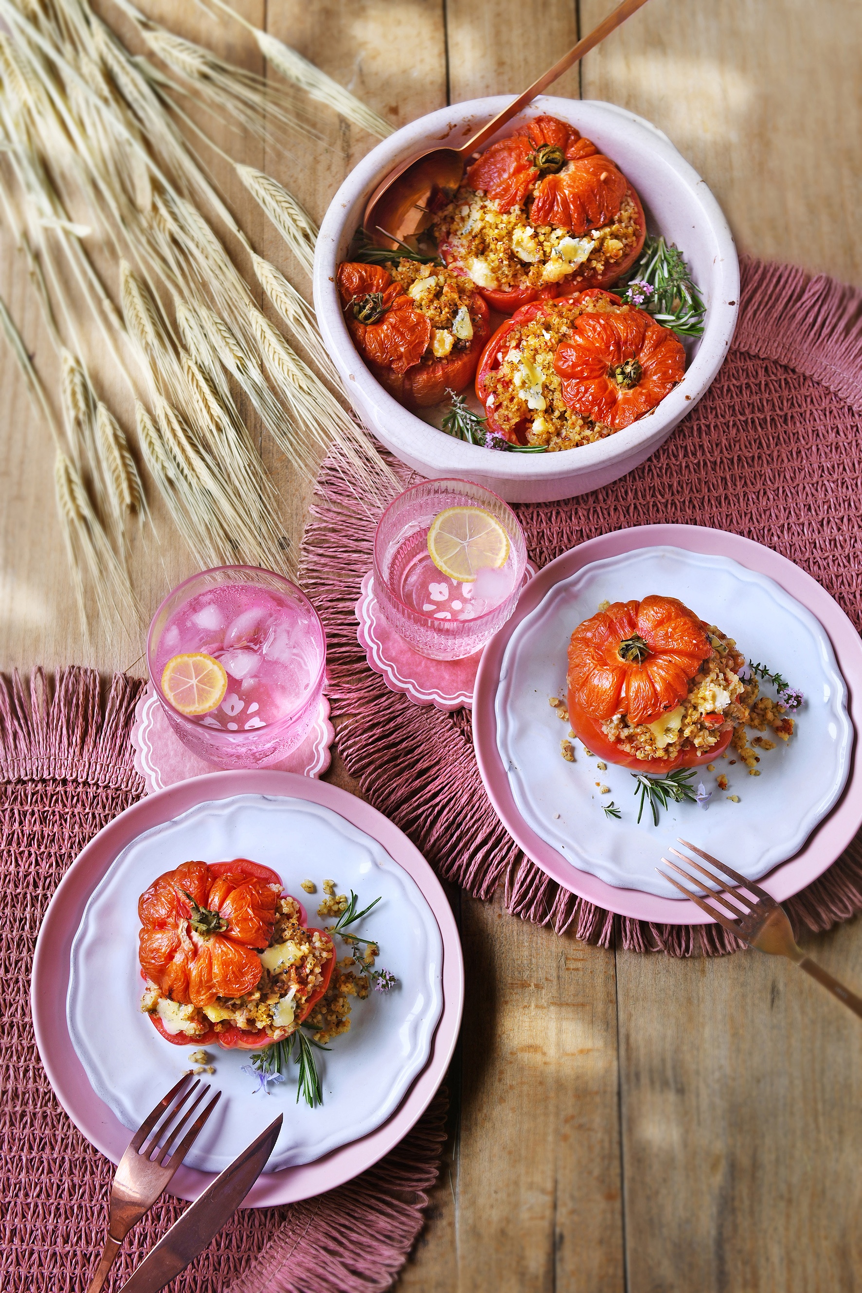 Tomates farcies au quinoa et fourme de Montbrison