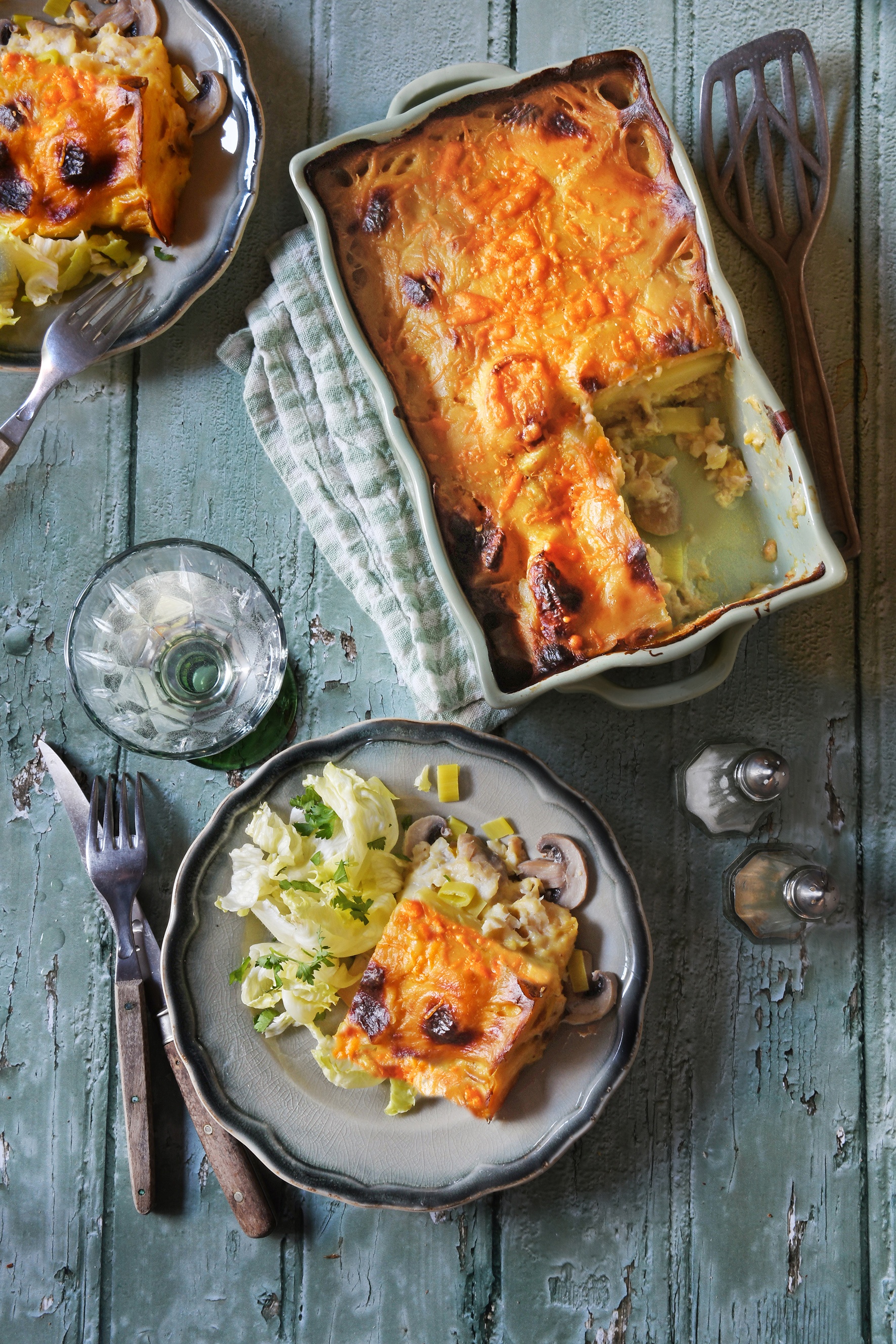 Gratin de cabillaud et son duo de fromages