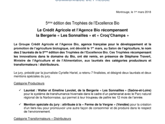 2018 03 01 Communiqué de presse GCA et l'Agence bio - 5ème édition des Trophées bio.pdf