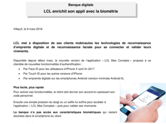 2018 03 08 LCL enrichit son appli avec la biométrie.pdf