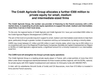 2018 03 02 The Crédit Agricole Group allocates a further €300 million to private equity.pdf