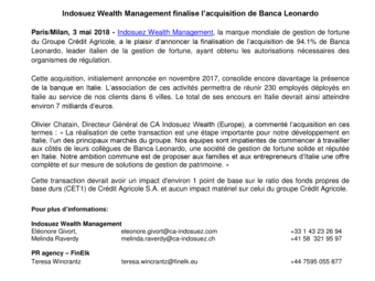 2018 05 03 Indosuez Wealth Management finalise l’acquisition de Banca Leonardo (fr).pdf