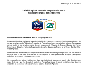 2018 05 24 Credit agricole renouvelle son partenariat avec la FFF.pdf