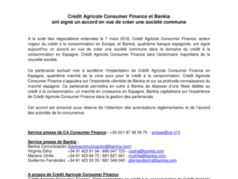 2018 05 28 CACF et Bankia ont signé un accord en vue de créer une société commune.pdf