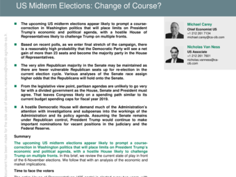 US Midterm Elections 2018 : Change of Course?