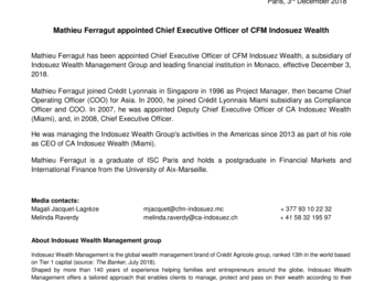 2018 12 04 Mathieu Ferragut appointed Chief Executive Officer of CFM Indosuez Wealth.pdf