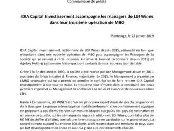 2019 01 23 IDIA CI accompagne les managers de LGI Wines dans leur opération de MBO.pdf