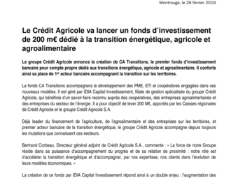 2019 02 26 Le Credit Agricole va lancer un fonds d'investissement dedie aux transitions.pdf