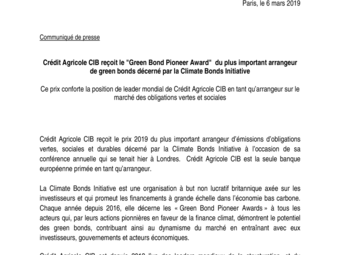 2019 03 06  Crédit Agricole CIB reçoit le Green Bond Pioneer Award.pdf