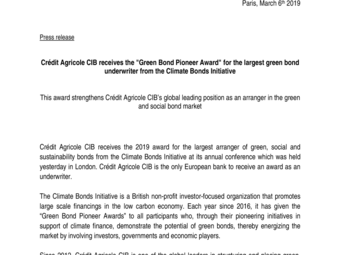 2019 03 06  Crédit Agricole CIB receives the Green Bond Pioneer Award.pdf