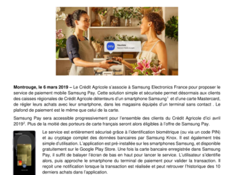 2019 03 06 Le Crédit Agricole propose le service Samsung Pay à ses clients.pdf