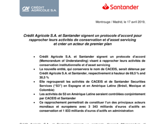 2019 04 17 Credit Agricole S.A. et Santander signent un protocole d’accord.pdf