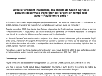 2019 04 25 Crédit Agricole propose le paiement instantane.pdf