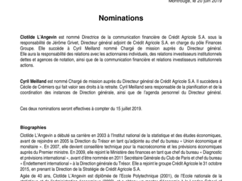 2019 06 20 Crédit Agricole S.A. - Nominations.pdf