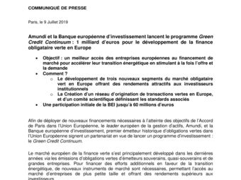 2019 07 09 Amundi et la Banque européenne d’investissement lancent le programme Green Credit Continuum.pdf