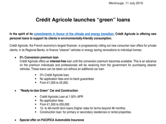 2019 07 11 Crédit Agricole launches green loans.pdf