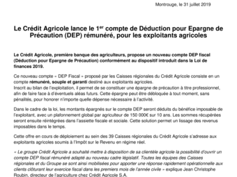 2019 07 31 Le Crédit Agricole lance le 1er compte DEP rémunéré.pdf