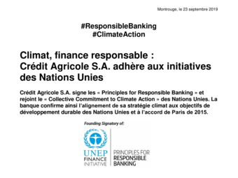2019 09 23 Finance responsable Crédit Agricole S.A. adhère à l’initiative des Nations Unies.pdf