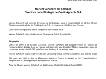 2019 09 25 Crédit Agricole SA - Nomination Meriem Echcherfi.pdf