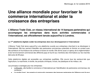 2019 10 01 Une alliance mondiale pour favoriser le commerce international et aider la croissance des entreprises.pdf
